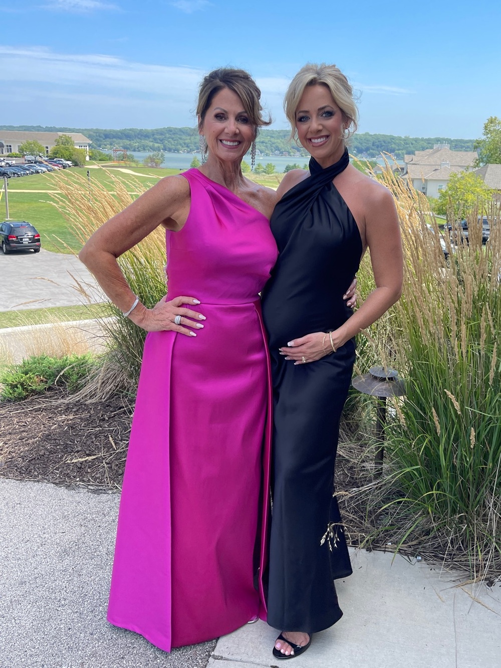 Teri Jon Vibrant Hot Pink Dress